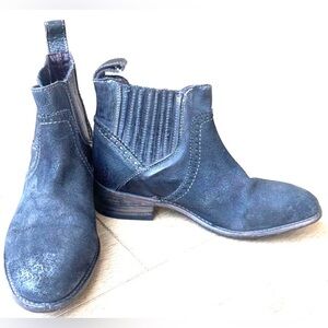 Bed|Stu Western Ankle Boots Sz 6 Women’s Black Pull-On Style Distressed Leather